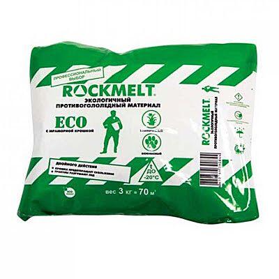 Противогололедный реагент Rockmelt ECO c мраморной крошкой (3 кг) до -20ºС